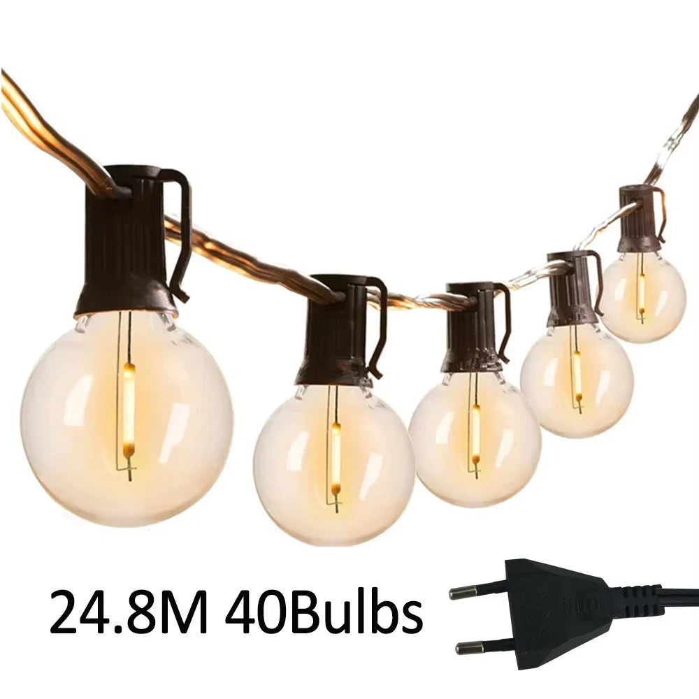 Waterproof Globe String Lights, IP44, LED Five-Color or Warm-White Bulbs, 220V EU Plug, 6.8–24.8 m for Patio and Garden - product view 6