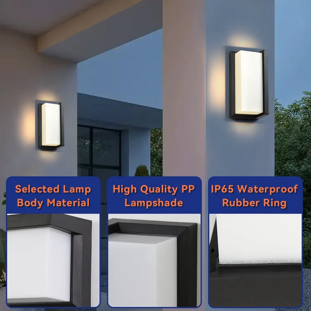 Modern LED Wall Sconce, AC Wall-Mount Lamp with ABS Body, 240V, Warm or Cool White, 1-Piece or 3-Piece Set - product view 6