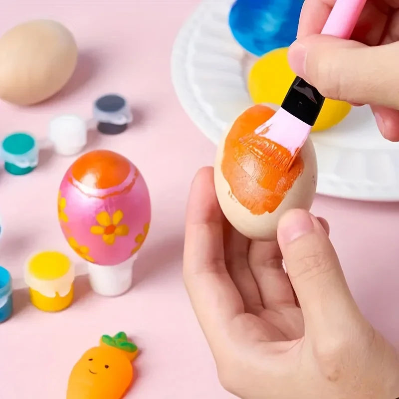 8-Piece Unfinished Wooden Easter Eggs, Paintable DIY Craft Blanks for Easter Decorations, Home Projects and Holiday Gifts - product view 6