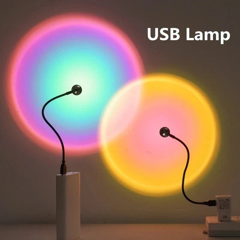 USB Sunset Projection Lamp with Adjustable Rotation, Rainbow Mood Effects and 13 Static and Dynamic Color Modes - product view 6