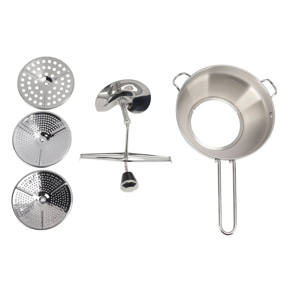 Stainless Steel Food Mill & Garlic Press, 3 Interchangeable Grinding Plates, 917 ml Capacity, Anti-Slip Handles for Sauces - product view 6