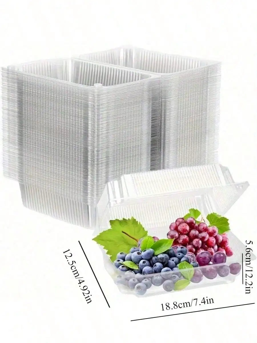 50-Piece Clear Plastic Food Storage Boxes, Disposable Containers for Fruit, Sushi, Dessert, Takeout, Parties and Picnics - product view 6