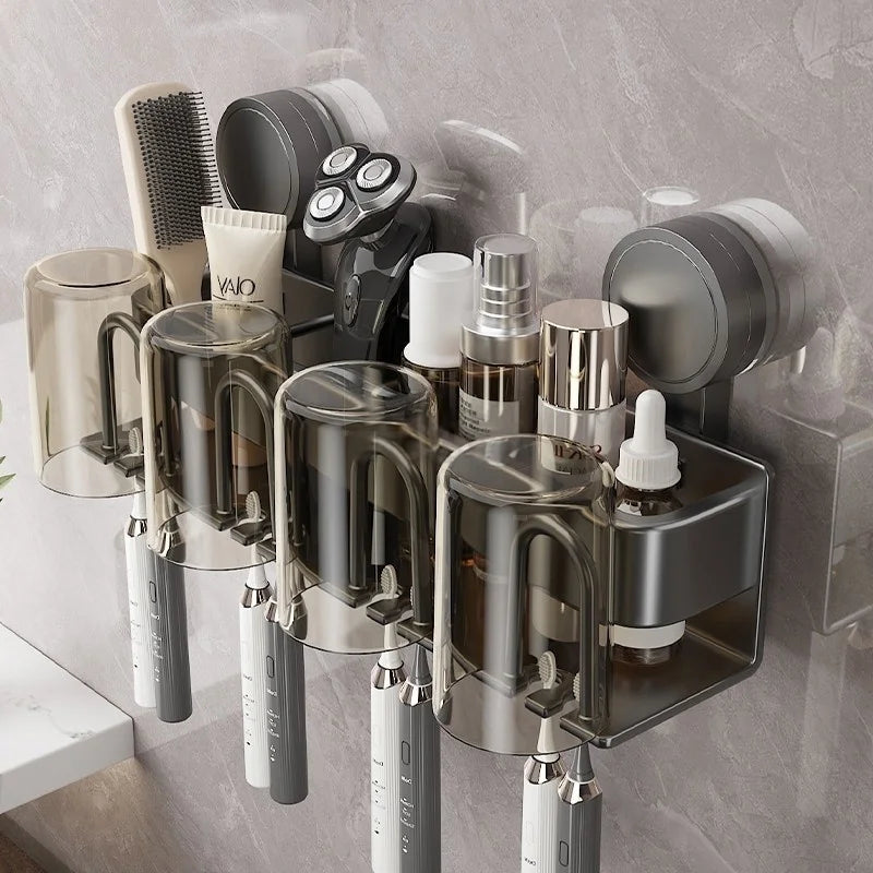 Suction Cup Electric Toothbrush Holder with Cup, toothbrush wall holder product view 6