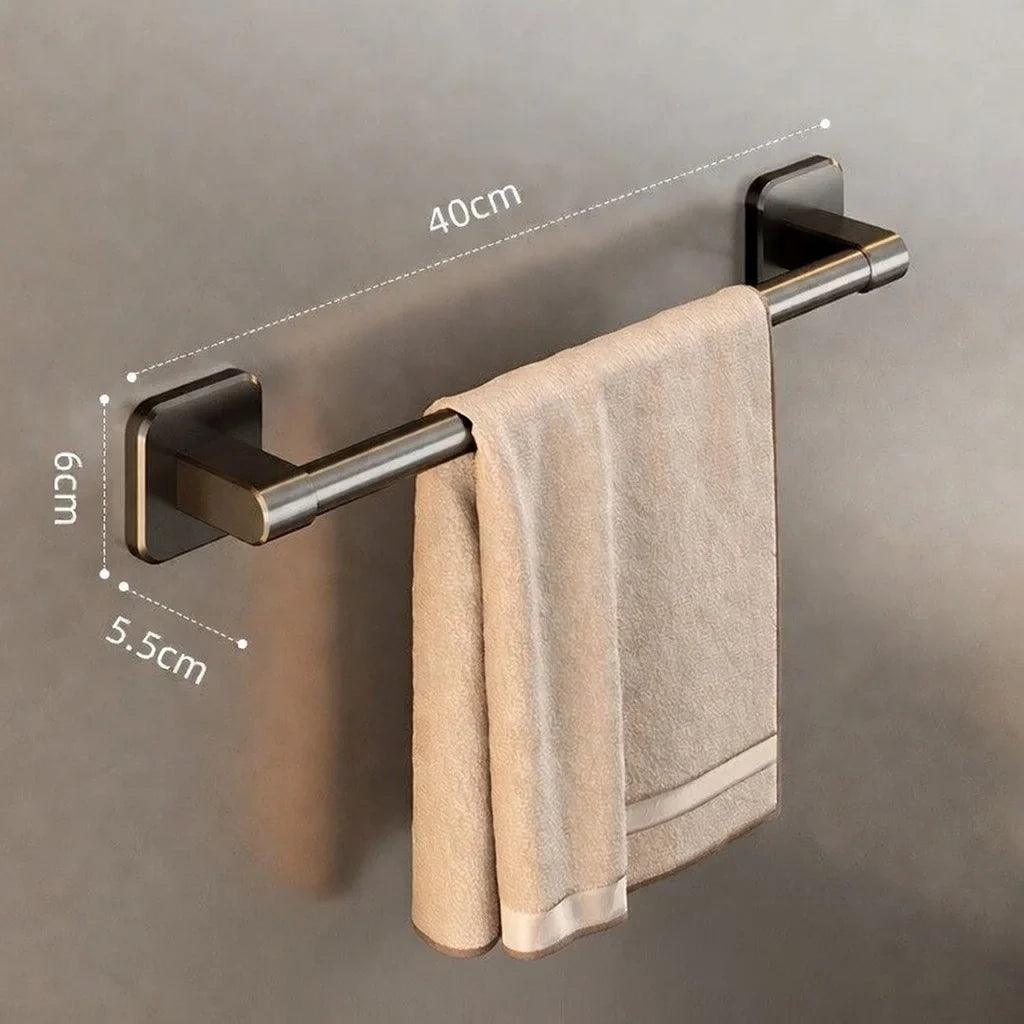 Wall Mounted Aluminum Towel Rack with Hook, Space-Saving Bathroom Towel Bar in 30cm, 40cm or 50cm Sizes - product view 6
