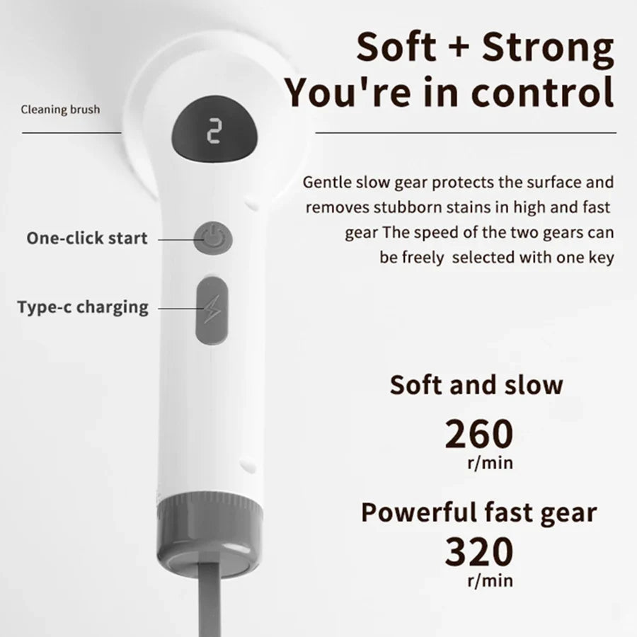 Cordless Electric Spin Scrubber, Multipurpose Cleaning Brush Under 20V, White for Kitchen, Bathroom and Toilet - product view 6