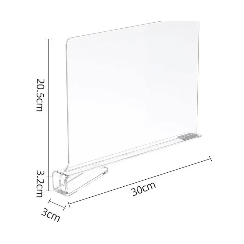 Transparent Acrylic Closet Shelf Divider, 4-Piece Wardrobe Organizer for Clothing, Handbags, Books and Cabinets - product view 6