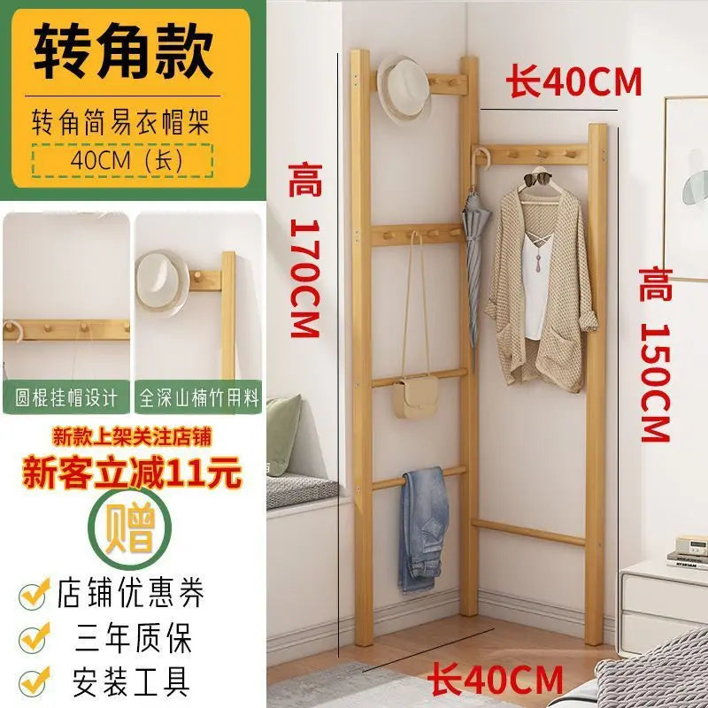 Bamboo Towel Ladder Rack, Assembly Design with Plastic Frame for Bathroom, Bedroom and Clothing Storage - product view 6