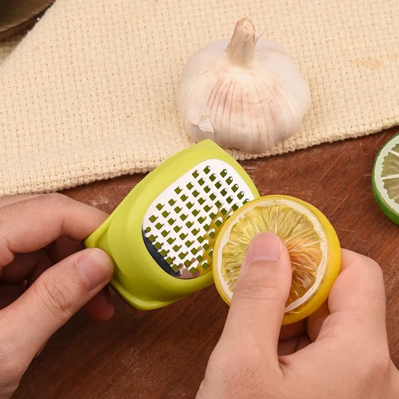 Stainless Steel Garlic Press and Ginger Grater, Multifunctional Kitchen Utensil with Plastic Handle for Food Preparation - product view 6