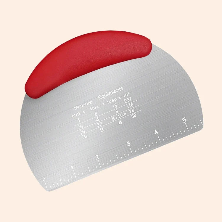 Stainless Steel Dough Scraper with Graduated Cutting Strip, Baking Blade and Pastry Portioning Tool for Home Baking - product view 6