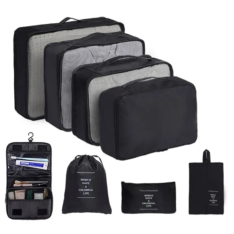 Packing Cubes Set, Reusable Polyester Travel Organizer Bags, 7, 8 or 9 Pieces for Suitcases and Wardrobe Storage - product view 6