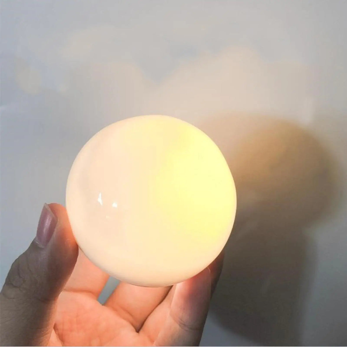Ceramic Shell LED Mood Light, Round Pearl Night Lamp, Portable 6cm Bedside Decor for Bedroom, Nursery and Beach-Themed Rooms - product view 6