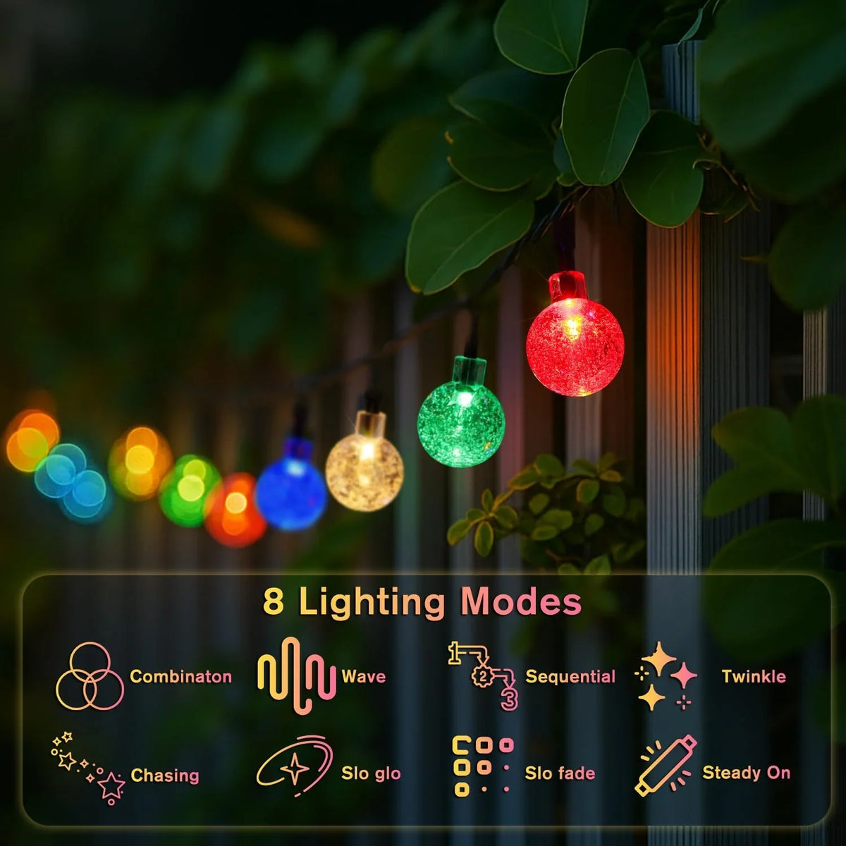 12 m Solar Bubble Ball String Lights, solar string lights product view 6