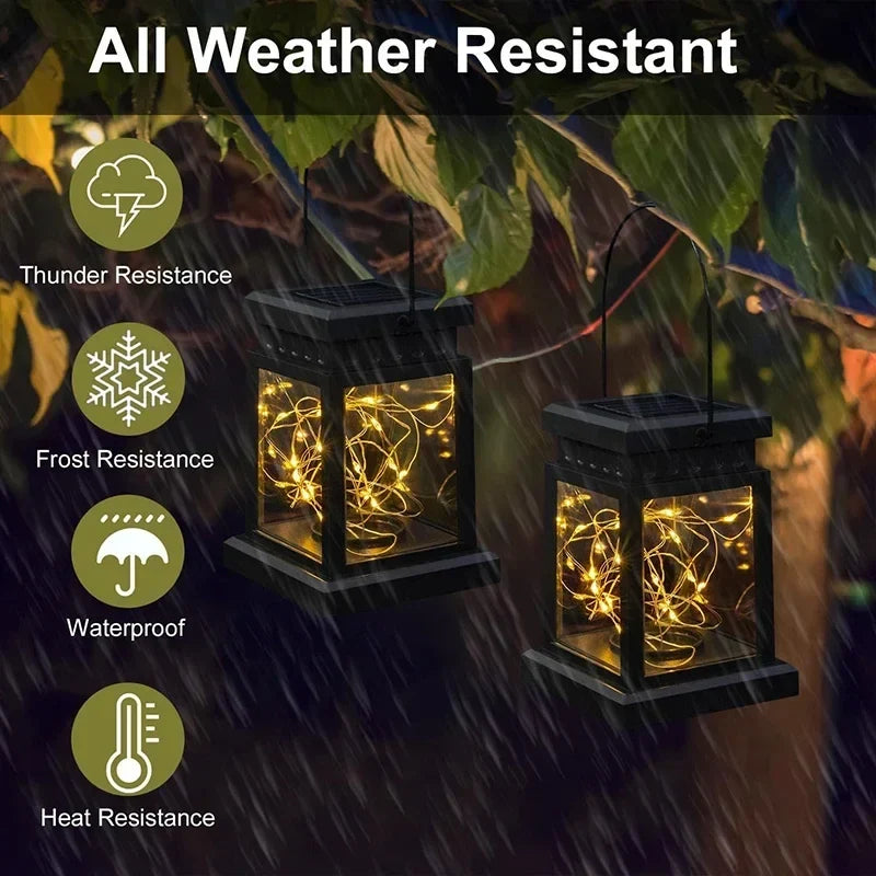 Solar Hanging Lantern, Warm White LED Garden Light with Clamp, Automatic Light Sensor, ABS Outdoor Patio Party Decor - product view 6