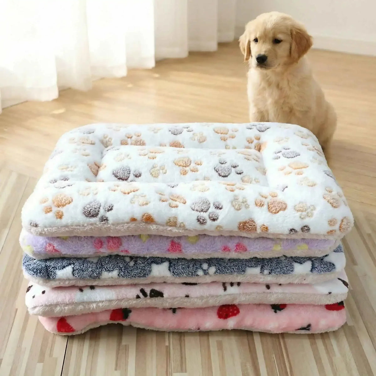 Pet Bed Mat, Washable Leather Sleeping Blanket for Cats and Dogs, Animal Pattern Sofa Cushion for Home or Travel - product view 6