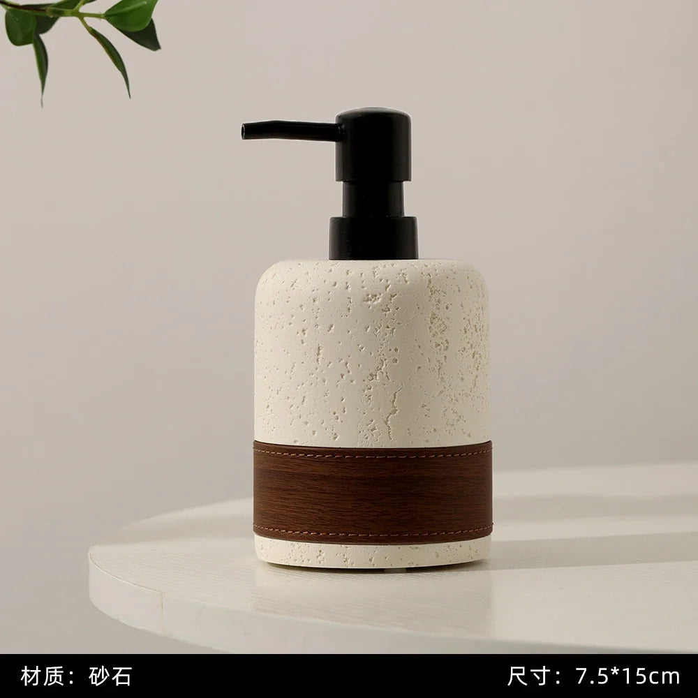 Marble Bathroom Organizer, Retro Soap Dispenser, Tissue Box, Tray, Cotton Swab Jar or Cup Options for Countertops - product view 6