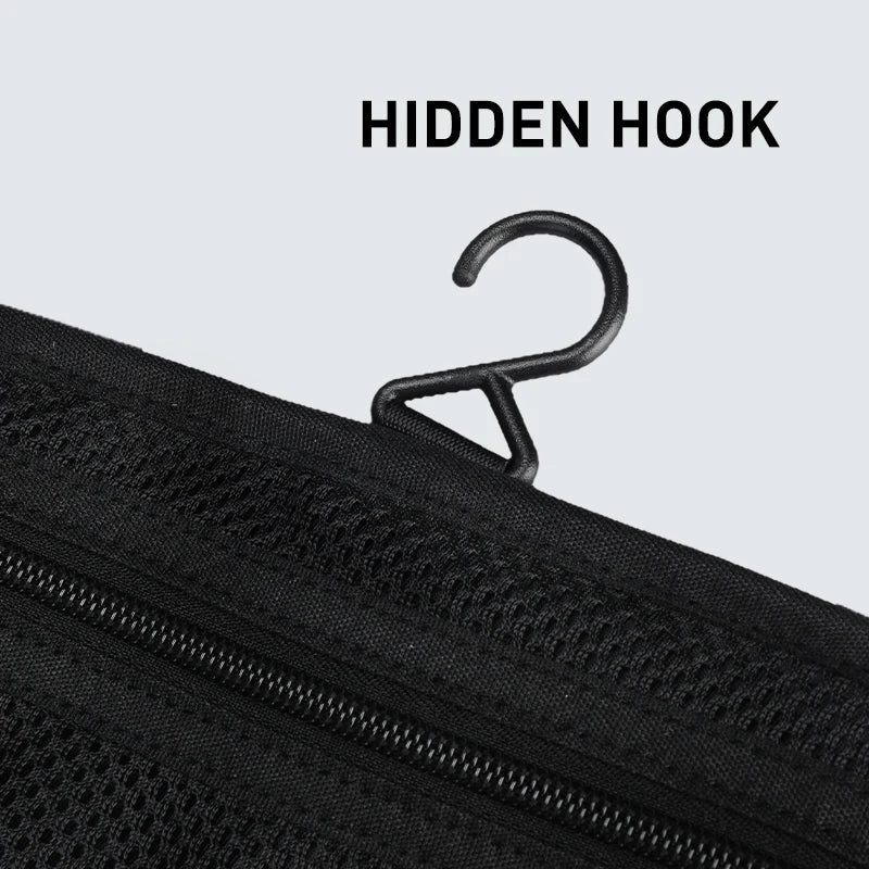 Hanging Travel Toiletry Bag, Foldable Multi-Layer Organizer with Hidden Hook and Breathable Mesh Compartments - product view 6