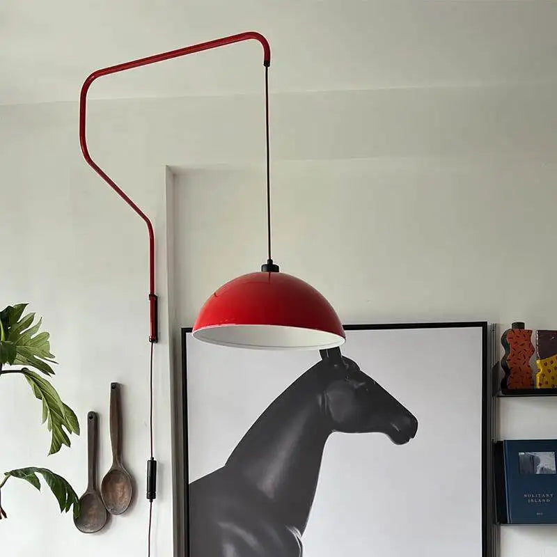 Plug-In Swing Arm Wall Sconce, E27 LED Bulb, Touch-Free Knob Switch, 30 or 40 cm Shade, US EU UK AU Plug - product view 6