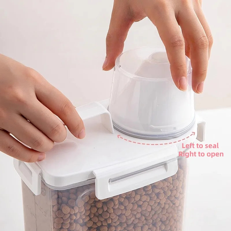 Pet Food Storage Container, Large-Capacity Airtight Dry Food Jar with Big Opening, 1800ML or 2300ML Options - product view 6
