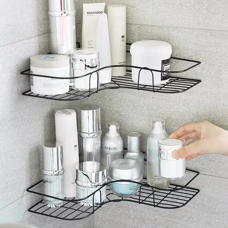 Corner Shower Shelf, Reusable Wall-Mounted Metal Bathroom Caddy, 1-Piece or 2-Piece Set for Shower Storage - product view 6