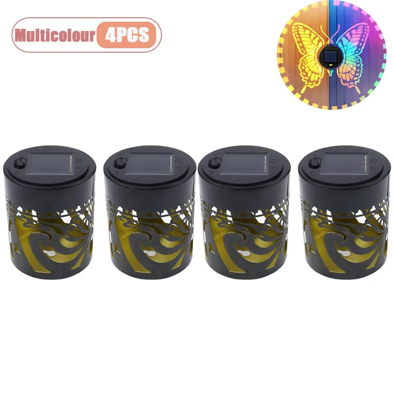 Solar Butterfly Wall Light, RGB Color-Changing Outdoor Fence Lamp, Aluminum Pattern Projection for Garden, Patio and Gate - product view 6