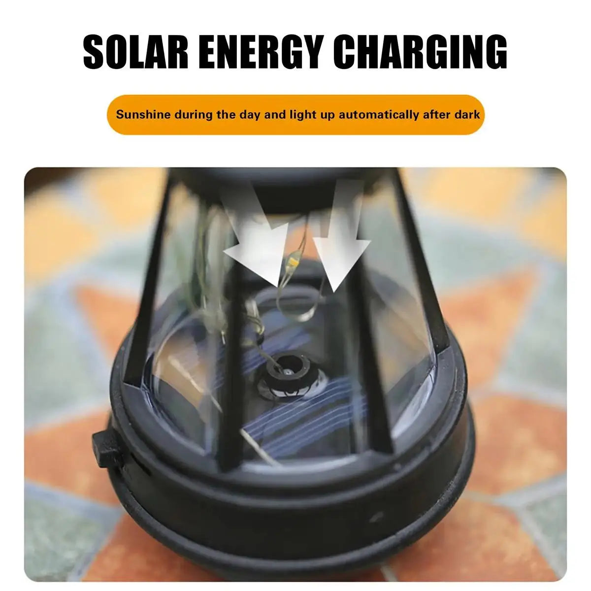 Solar Fence Lights, Warm White Waterproof LED Lanterns, 300 mAh Battery, Light Sensor and Switch for Garden Décor - product view 6
