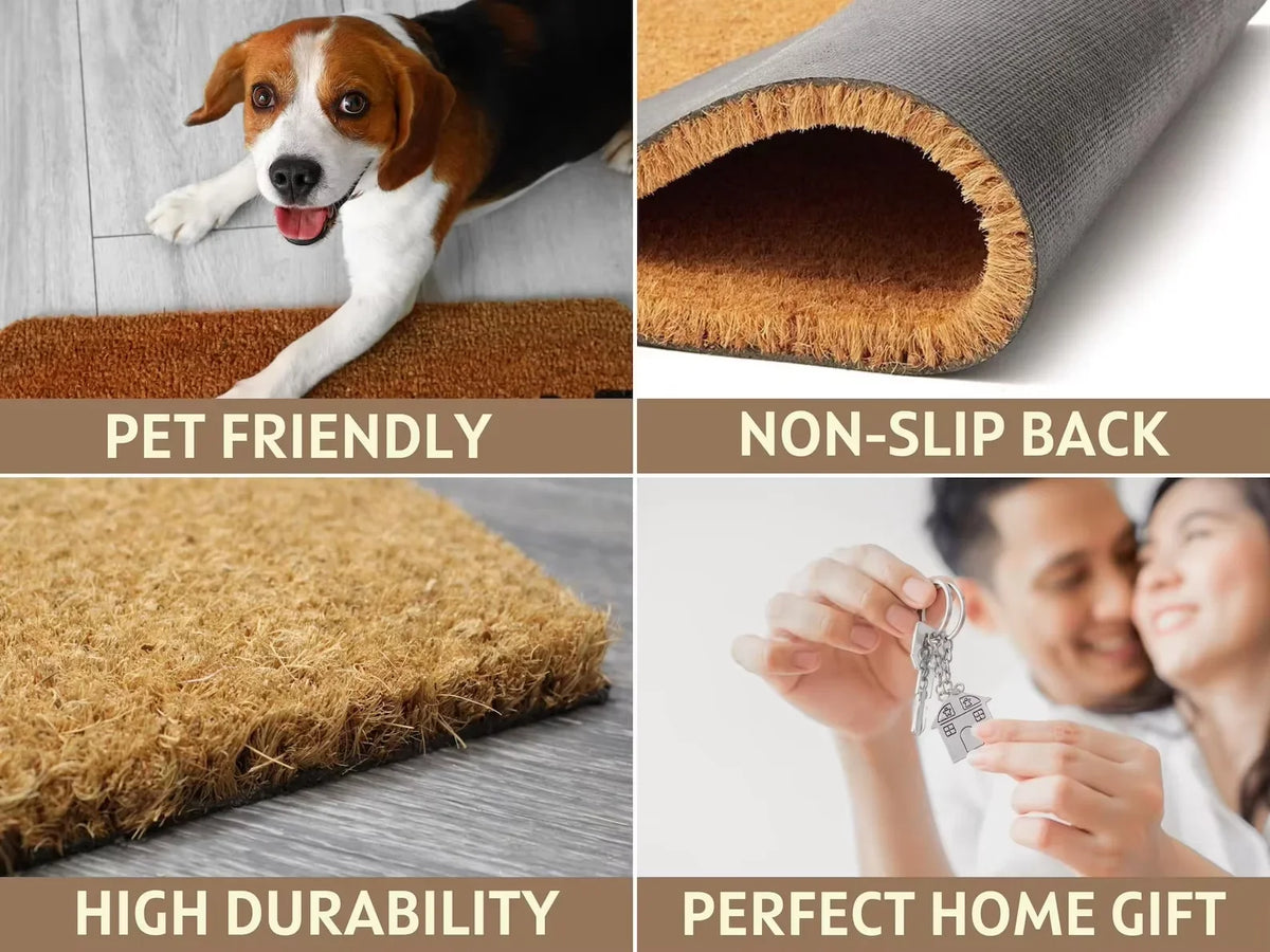 Personalized Pet Photo Coir Doormat, 40 × 60 cm Printed Anti-Slip Welcome Mat for Dog Lovers, Hallway and Outdoor Entryways - product view 6