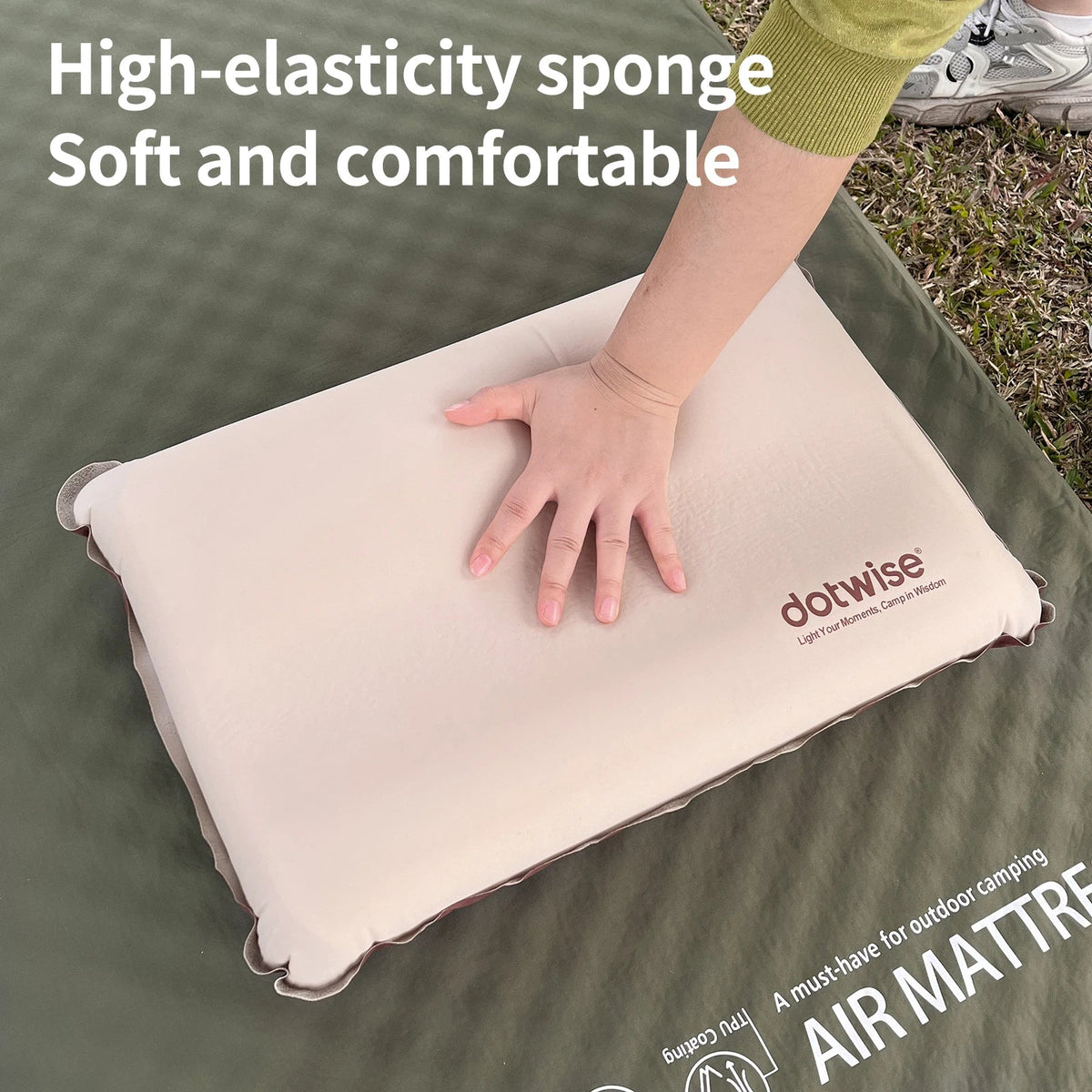 Automatic Inflatable Travel Pillow, Portable 3D Sponge Design with Storage Bag for Camping, Travel and Office Naps - product view 6