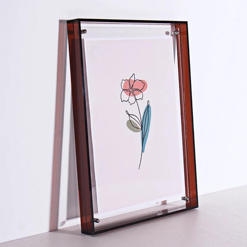 Freestanding Acrylic Floating Photo Frame, Colorful Modern Tabletop Display for Prints and Kpop Merch, 8 Sizes and 16 Colors - product view 6