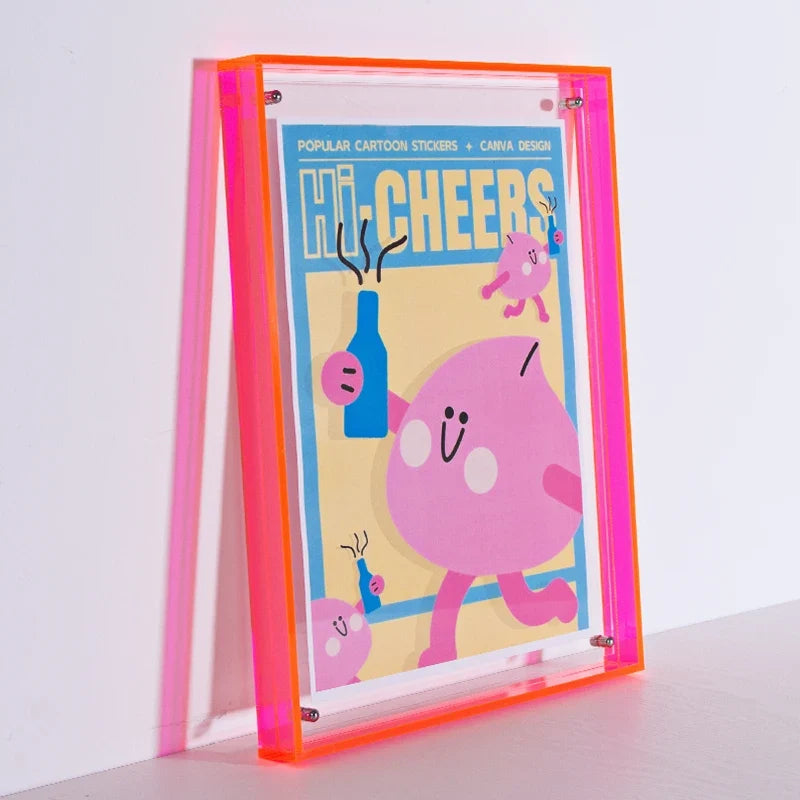 Clear Acrylic Floating Photo Frame, Double-Sided Wall-Mounted Minimalist Display for Posters and Pictures, 11 Size Options - product view 6