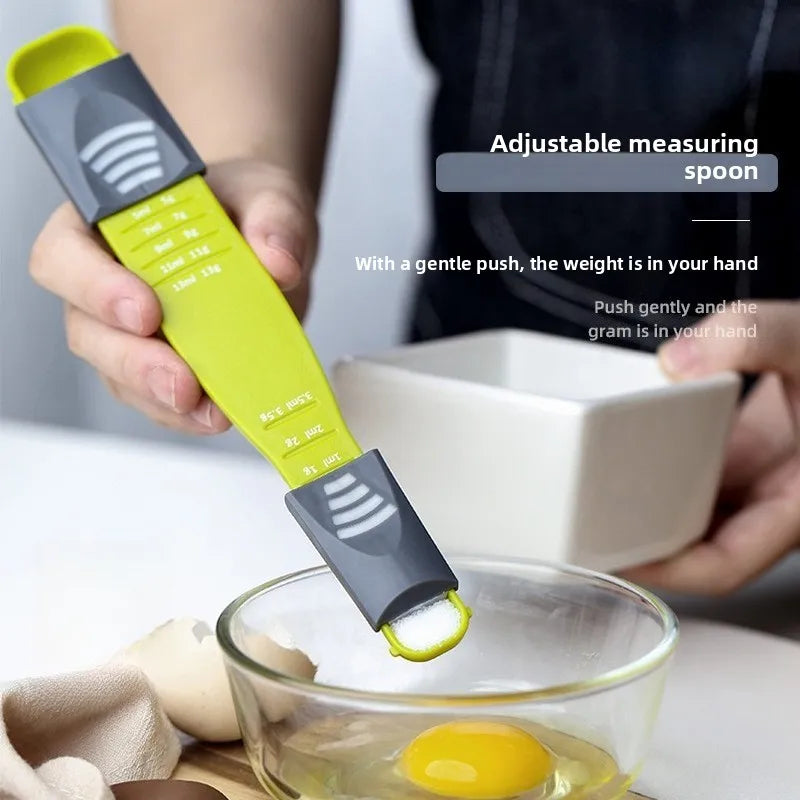 Adjustable Measuring Spoon with Gram and Volume Scale, ABS Kitchen Tool for Coffee, Baking, Spices and Milk Powder - product view 6