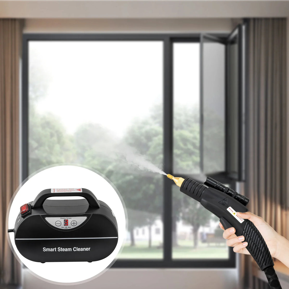 Handheld Steam Cleaner, 1800W High-Temperature Pressurized Steam with 3-Level Humidity Control and LED Torch - product view 6