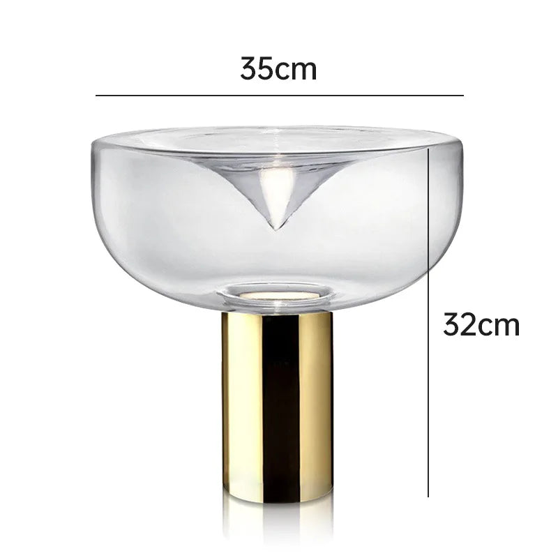 Ribbed Glass Table Lamp, AC 220 V, Bulb Included, Decorative Bedside Light with Gold, Black or Chrome Hardware - product view 5