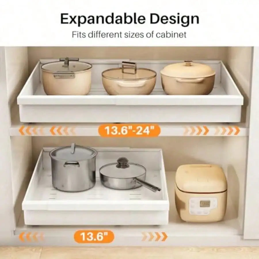 Adjustable Cabinet Shelf, Pull-Out Slide-Out Drawer Organizer, Waterproof Under-Sink Storage Rack for Kitchen and Bathroom - product view 6
