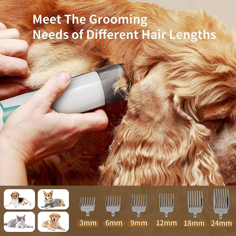 Pet Grooming Vacuum Kit, Dog and Cat Hair Dryer, Suction Brush and Electric Grooming Tool with Multi-Plug Options - product view 6