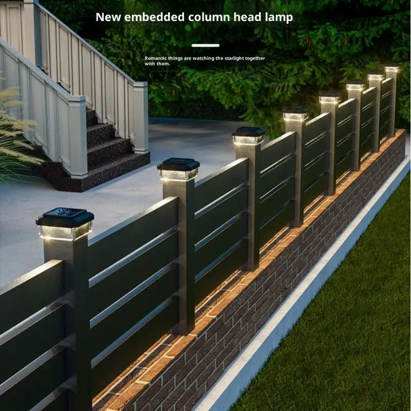 Solar Post Cap Light, Warm White 8-LED Outdoor Fence Lamp, IP65 Waterproof, Self-Contained for 6x4 to 10x10cm Posts - product view 6