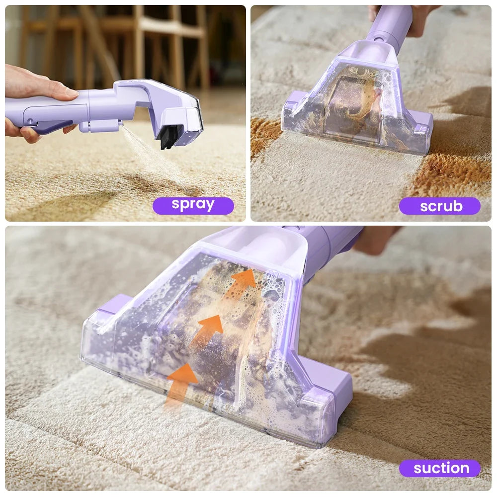 Portable Carpet Spot Cleaner, 18kPa Wet-Dry Washing Machine, 1000mL Clean Tank, 550mL Dirty Tank for Cars and Sofas - product view 6