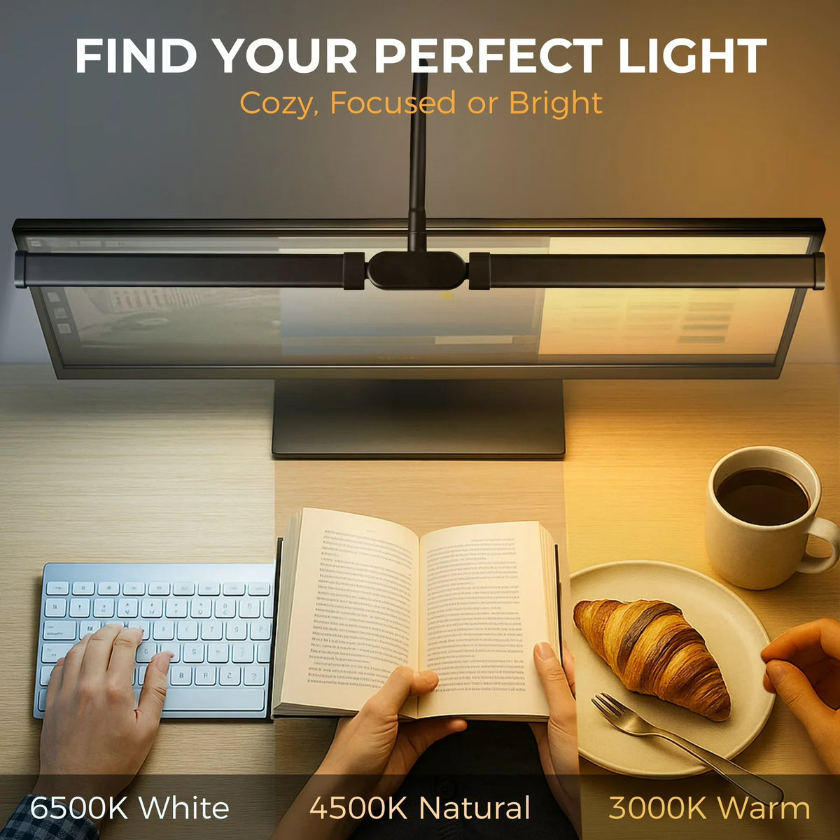 Dual-Head LED Desk Lamp, Clamp Mount, 30 Modes, 10 Brightness Levels, 3 Color Temperatures, USB 5V - product view 6
