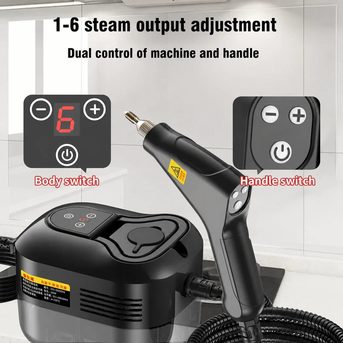 Handheld Steam Cleaner, High-Temperature Multi-Surface Cleaning Machine with Smart Control for Kitchen, Car, Sofa, Windows and Tile - product view 6