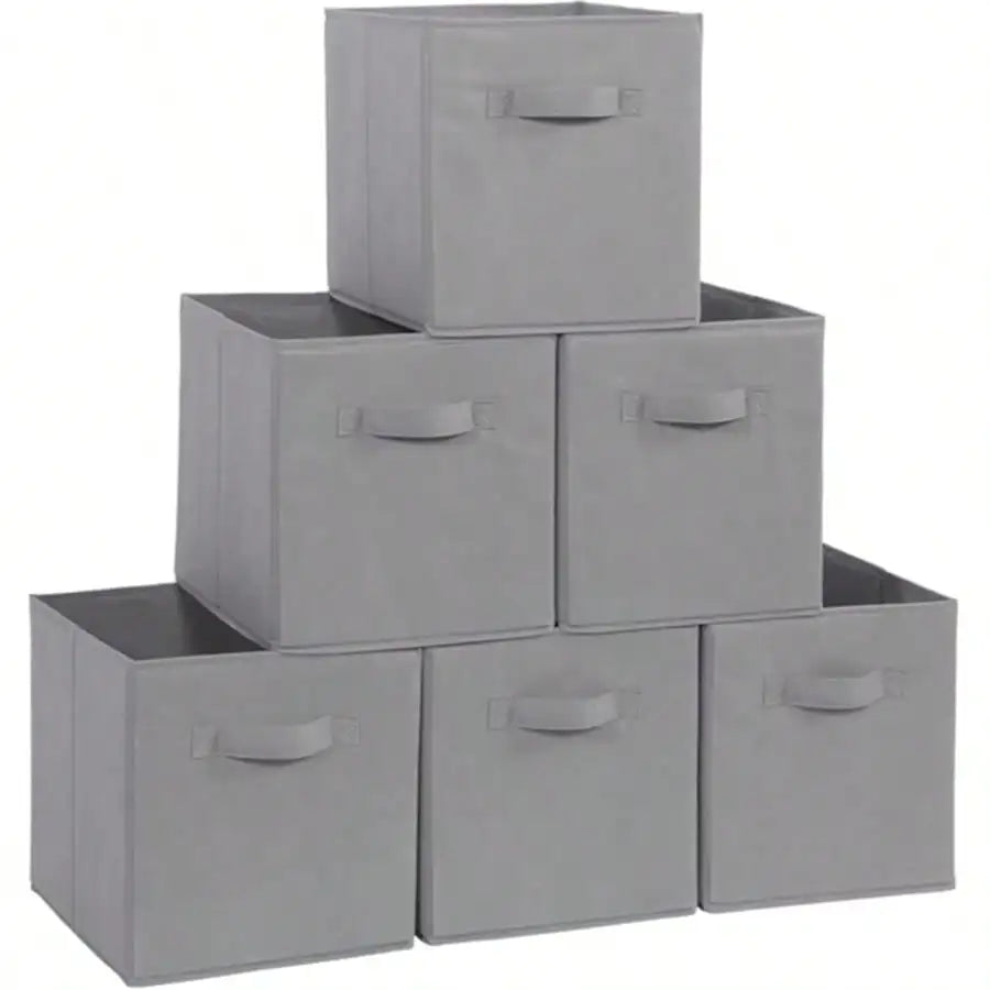 Collapsible Fabric Storage Bins, Foldable Cube Organizers with Dual Handles, 6-Piece Sets in Two Sizes for Closets - product view 6