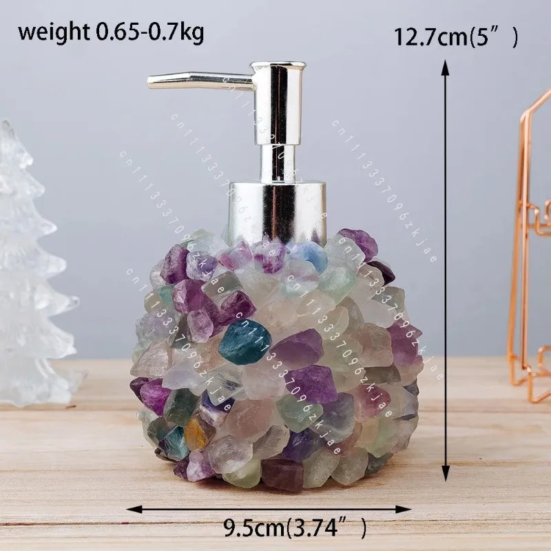 Natural Stone Soap Dispenser, Manual Refillable Bottle for Bathroom Sink and Hand Soap, Product 1 or Product 2 Options - product view 6