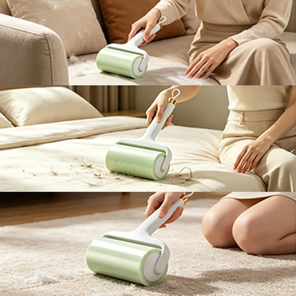 Manual Tearable Sticky Lint Roller, 100-Sheet Pet Hair Remover Brush for Clothing, Furniture, Sofa and Carpet - product view 6
