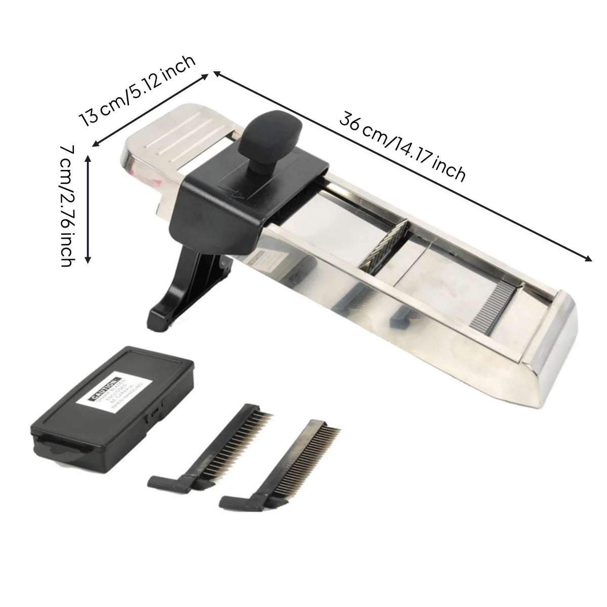 Adjustable Mandoline Slicer, Stainless Steel Vegetable Cutter with 1–10 mm Thickness Control, Folding Stand and Storage Box for Meal Prep - product view 6