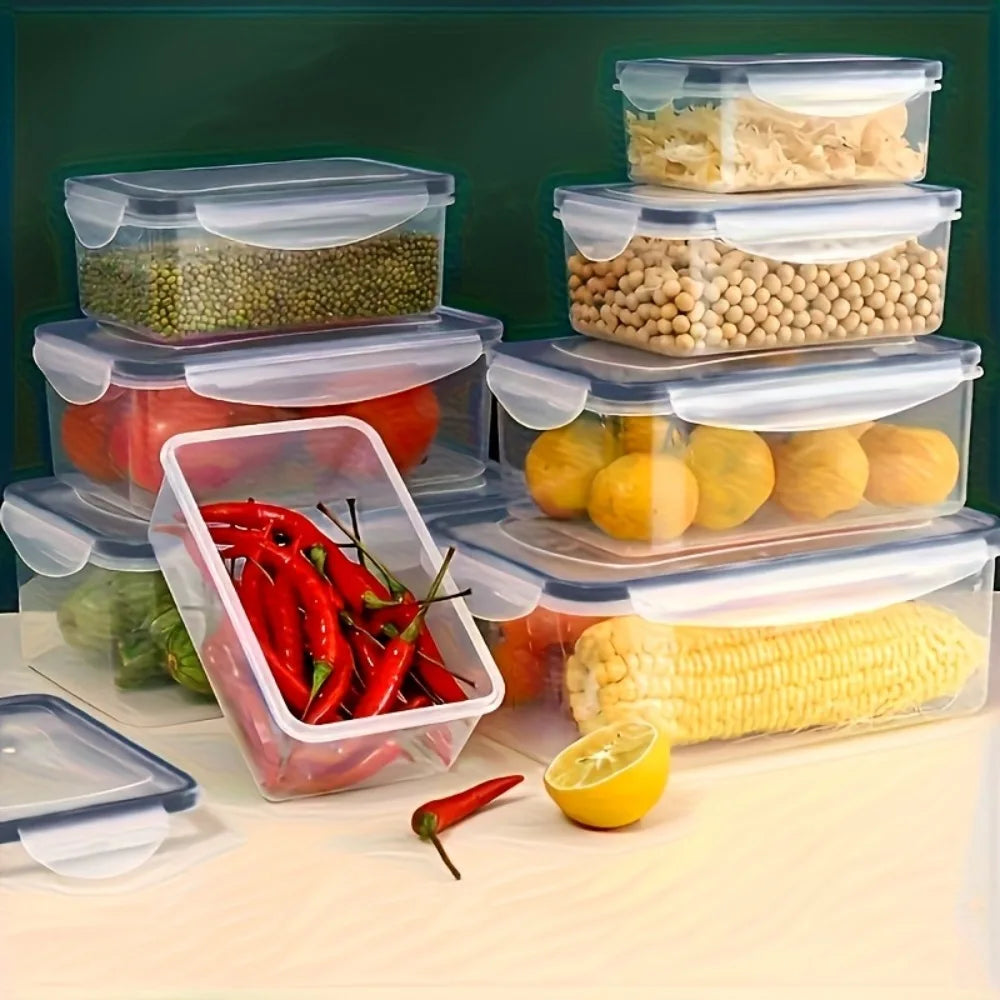 BPA-Free Snack Containers, 8-Piece Airtight Storage Set with Locking Lids, Microwave and Freezer Safe PP Plastic - product view 6