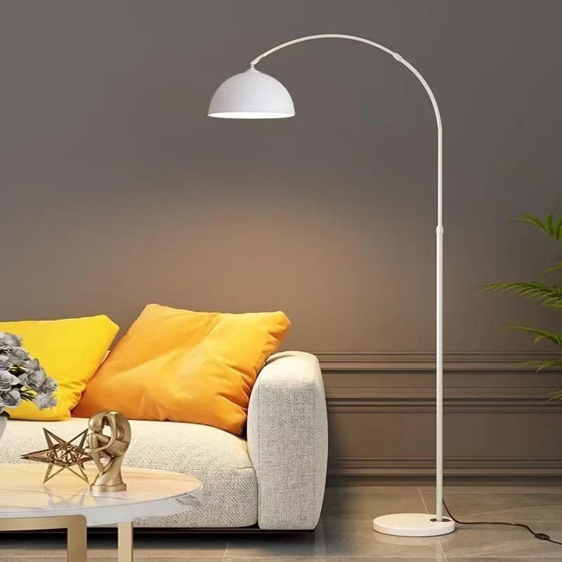 Modern Arched Floor Lamp, Black Metal Dome Shade, E27 Base, Included LED Bulb, 220V EU Plug for Living Room - product view 6