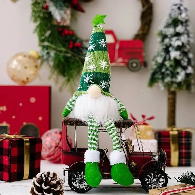 Faceless Christmas Gnome Doll Ornament, LED Light Plush Knitted Decoration, 32 cm or 23 cm Styles for Tree and Home - product view 6