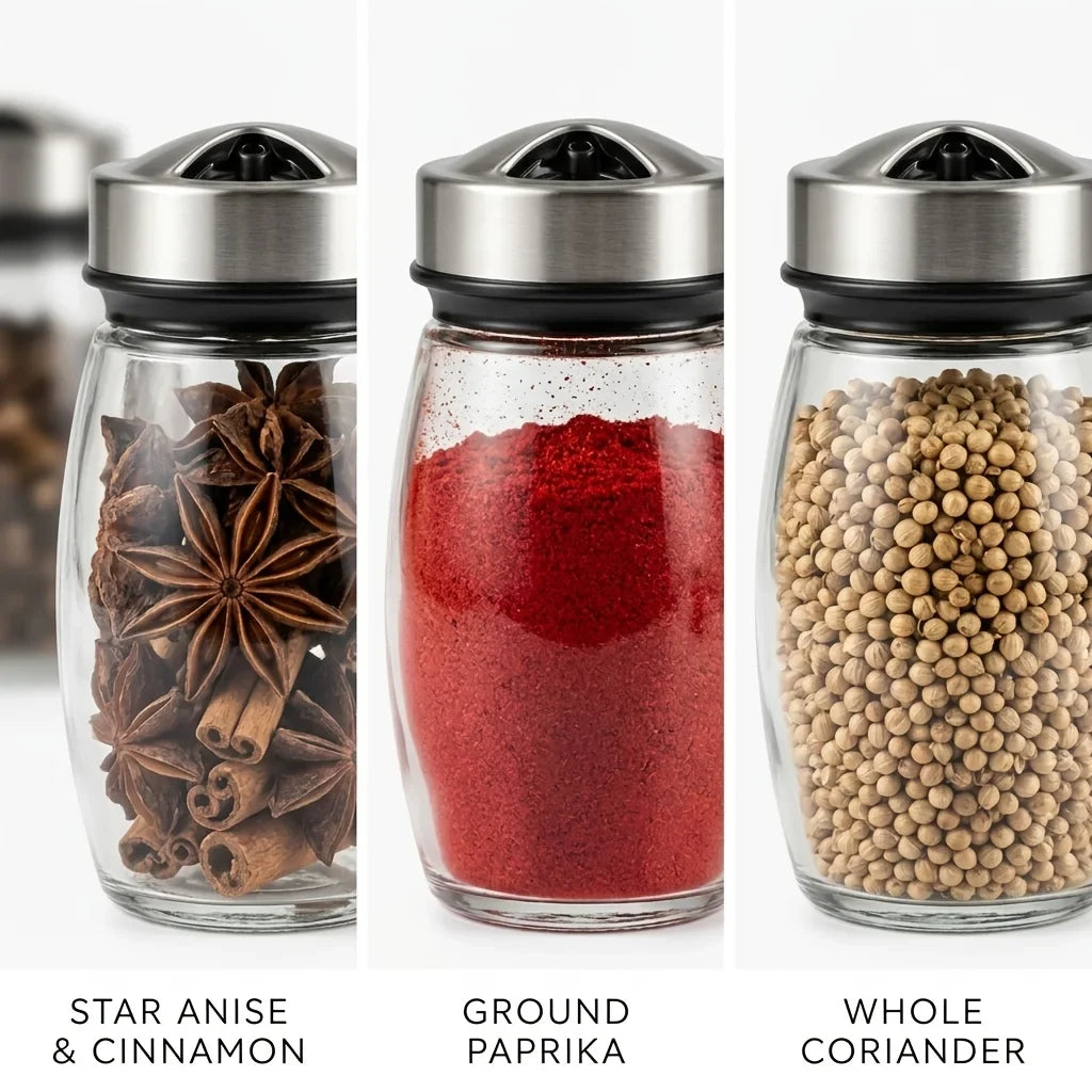 Countertop Spice Rack Set with Glass Jars, Rotating Seasoning Organizer, Black Kitchen Storage for Herbs and Spices - product view 6