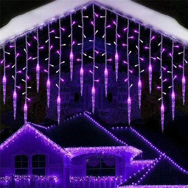 LED Icicle String Lights, Remote-Controlled 8 Modes, Christmas Curtain Garland for Window, Stair and Indoor Home Décor - product view 6