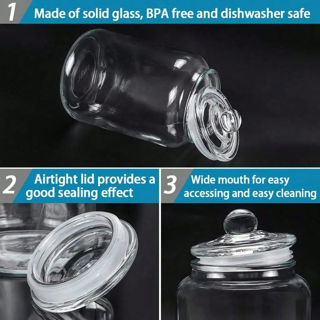 Large Glass Storage Jars with Lids, Airtight Wide-Mouth Canisters for Flour, Sugar, Pickling, Fermentation and Pantry Storage - product view 6