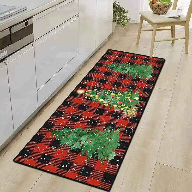 Geometric Runner Rug, Anti-Slip Fade-Resistant Polyester Carpet with PVC Backing for Kitchen, Hallway and Bedroom - product view 6