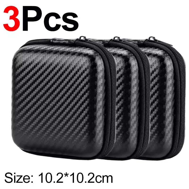 EVA Cable Charger Organizer Case, Hard Shell Waterproof Shockproof Zipper Pouch for Earphones and Headphones - product view 6